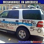 MAJOR Faux Pas! Way to go, WGN!   fking blm assholes graffiti police vehicle Meanwhile In America 150x150c